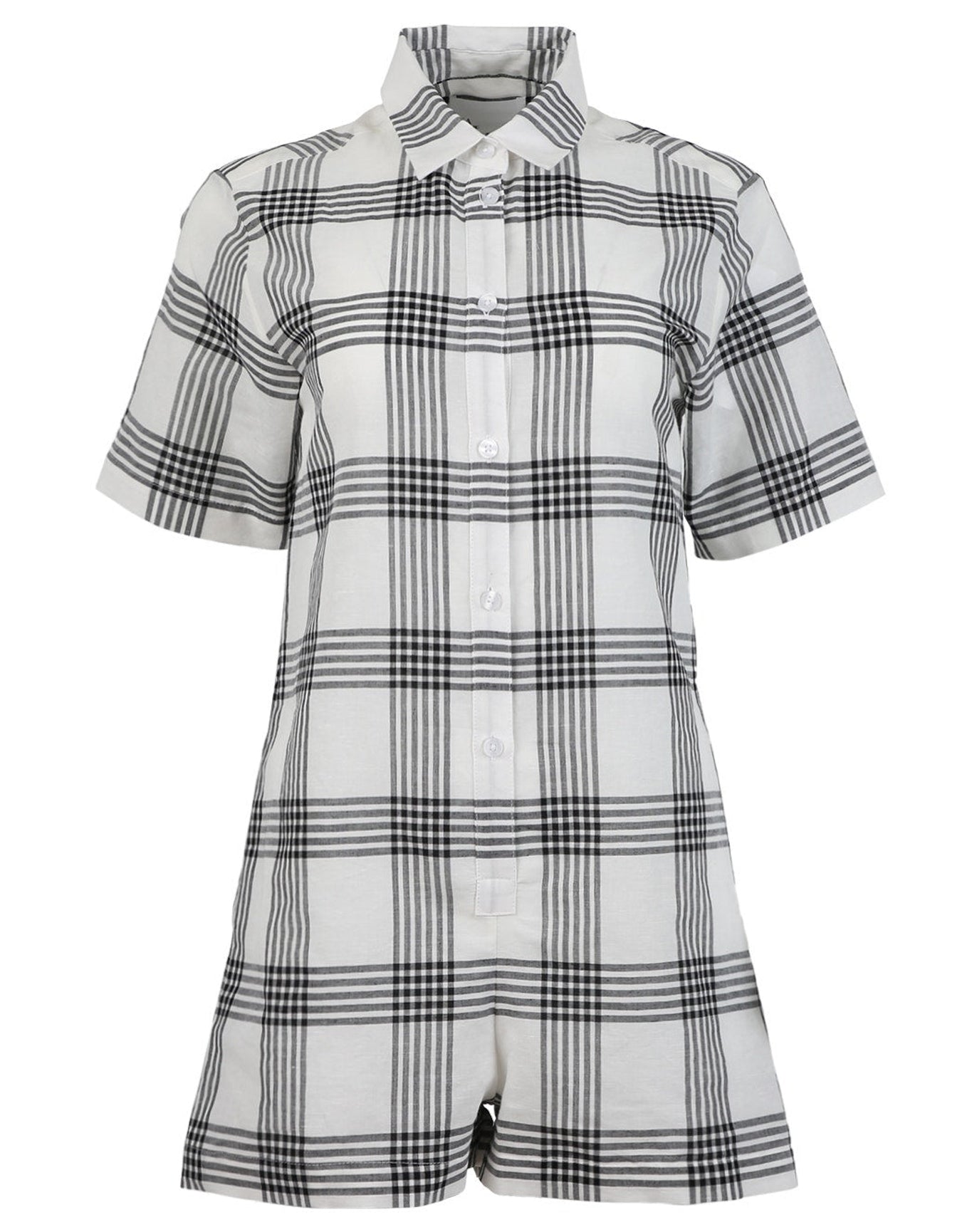 Lisa Marie Fernandez | Women | Tennis Playsuit Check | Black x White