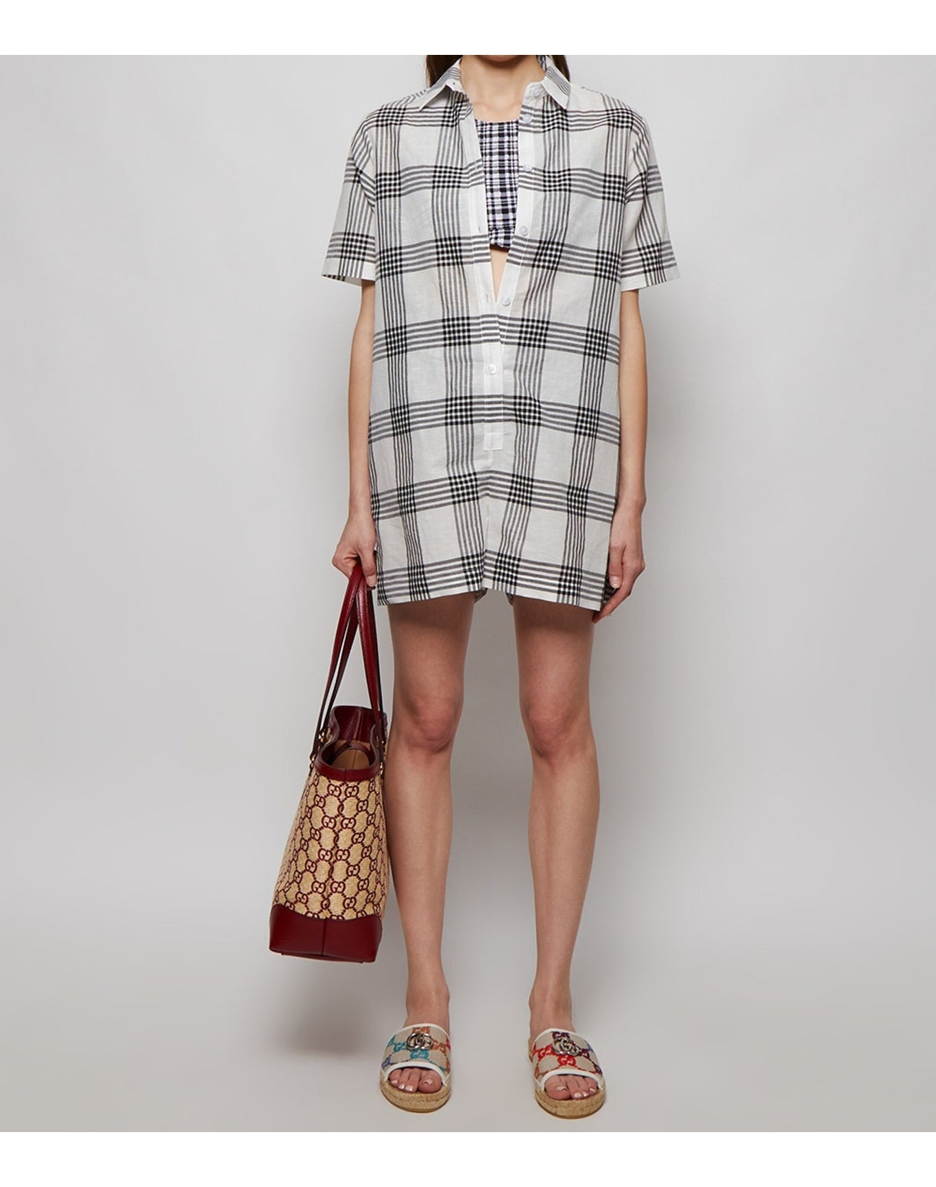 Lisa Marie Fernandez | Women | Tennis Playsuit Check | Black x White