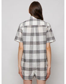 Lisa Marie Fernandez | Women | Tennis Playsuit Check | Black x White