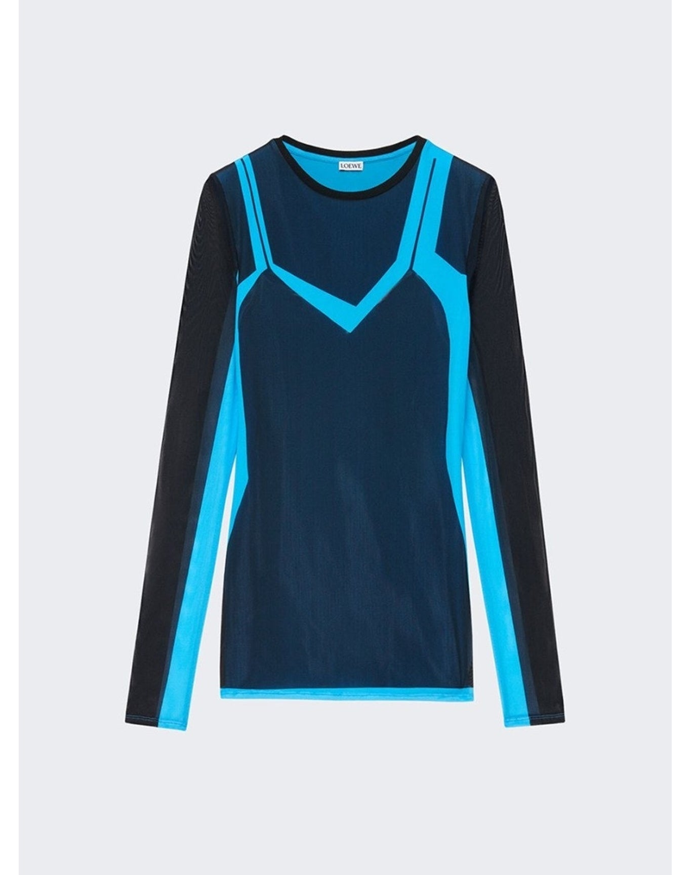 Loewe | Women | Trompe L'oeil Mesh Top | Black x Blue