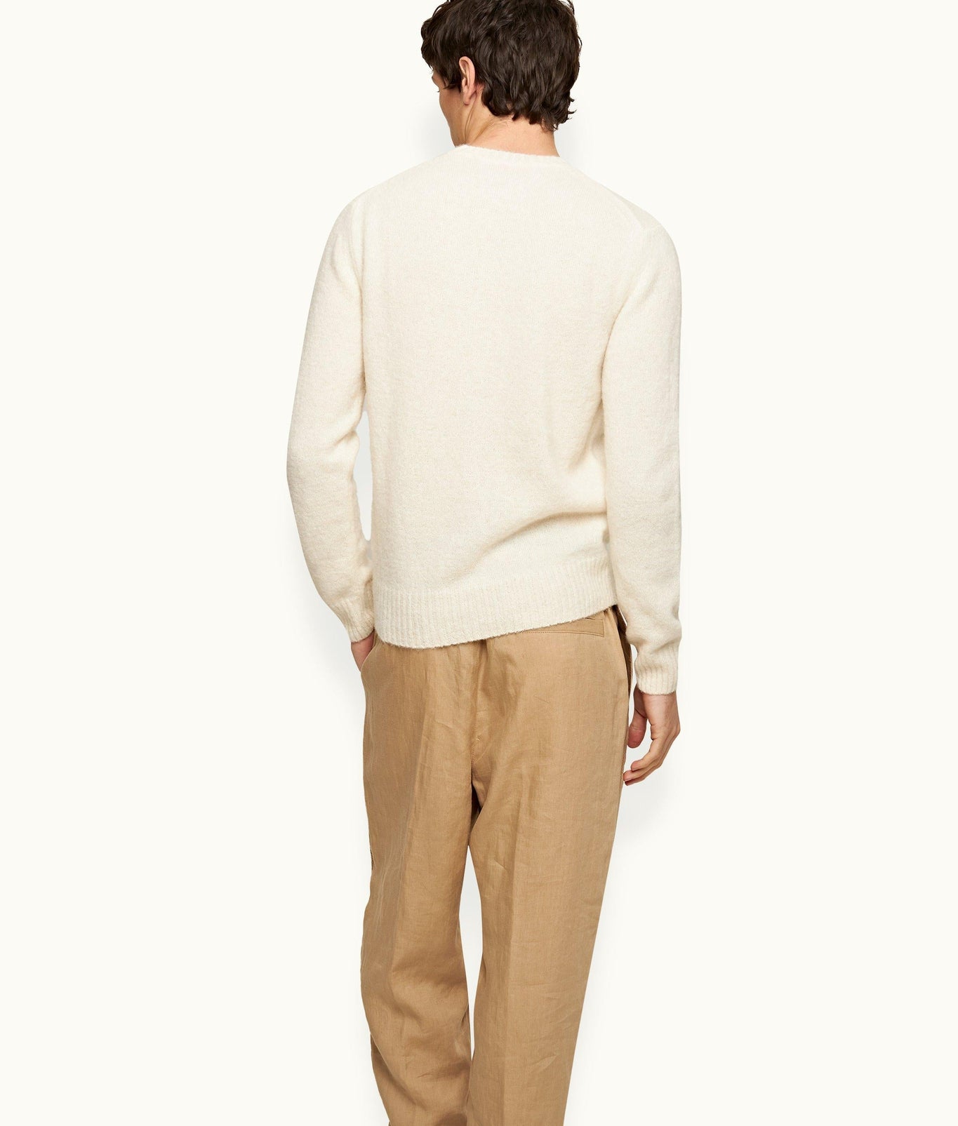 Lorca Alpaca Merino Tailored Fit Alpaca-Merino Knit Jumper | Cashew