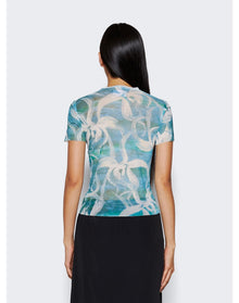 Louisa Ballou | Women | Beach Tee | Blue With White Flower