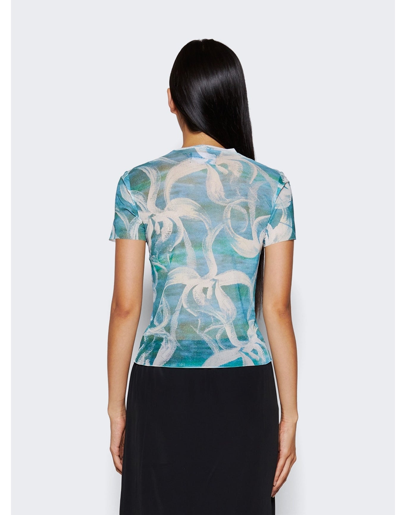 Louisa Ballou | Women | Beach Tee | Blue With White Flower