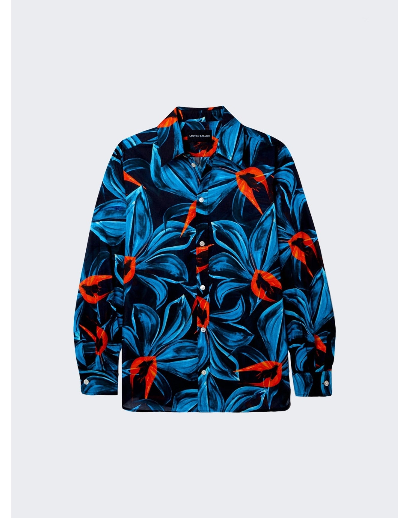 Louisa Ballou | Women | Classic Fit Muslin Shirt | Night Blooming Blue Orchid