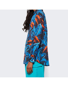 Louisa Ballou | Women | Classic Fit Muslin Shirt | Night Blooming Blue Orchid