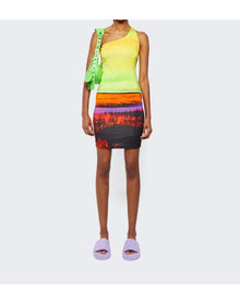 Louisa Ballou | Women | One Shoulder Plunge Back Mini Dress | Sunrise