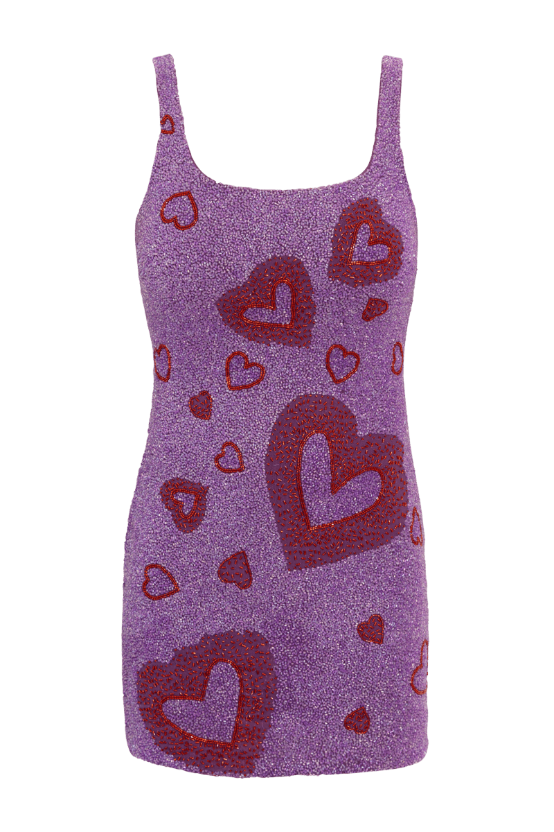 Lust Hand - Beaded Embellished Mini Dress - Self - Adore