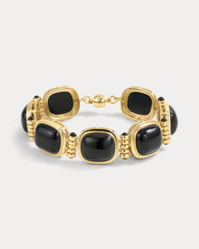 The Midnight Mesa Beaded Bracelet | Black Agate | Gold