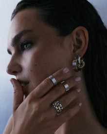 The Noir Link Ring | Silver/Gold