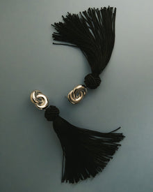 The Solstice Knot Tassel Earrings | Silver