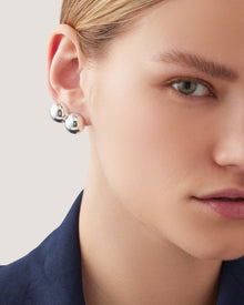 Lyra Climber Earrings | Silver Dipped Brass