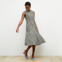 image of the woman wearing the irene slingback in sky blue