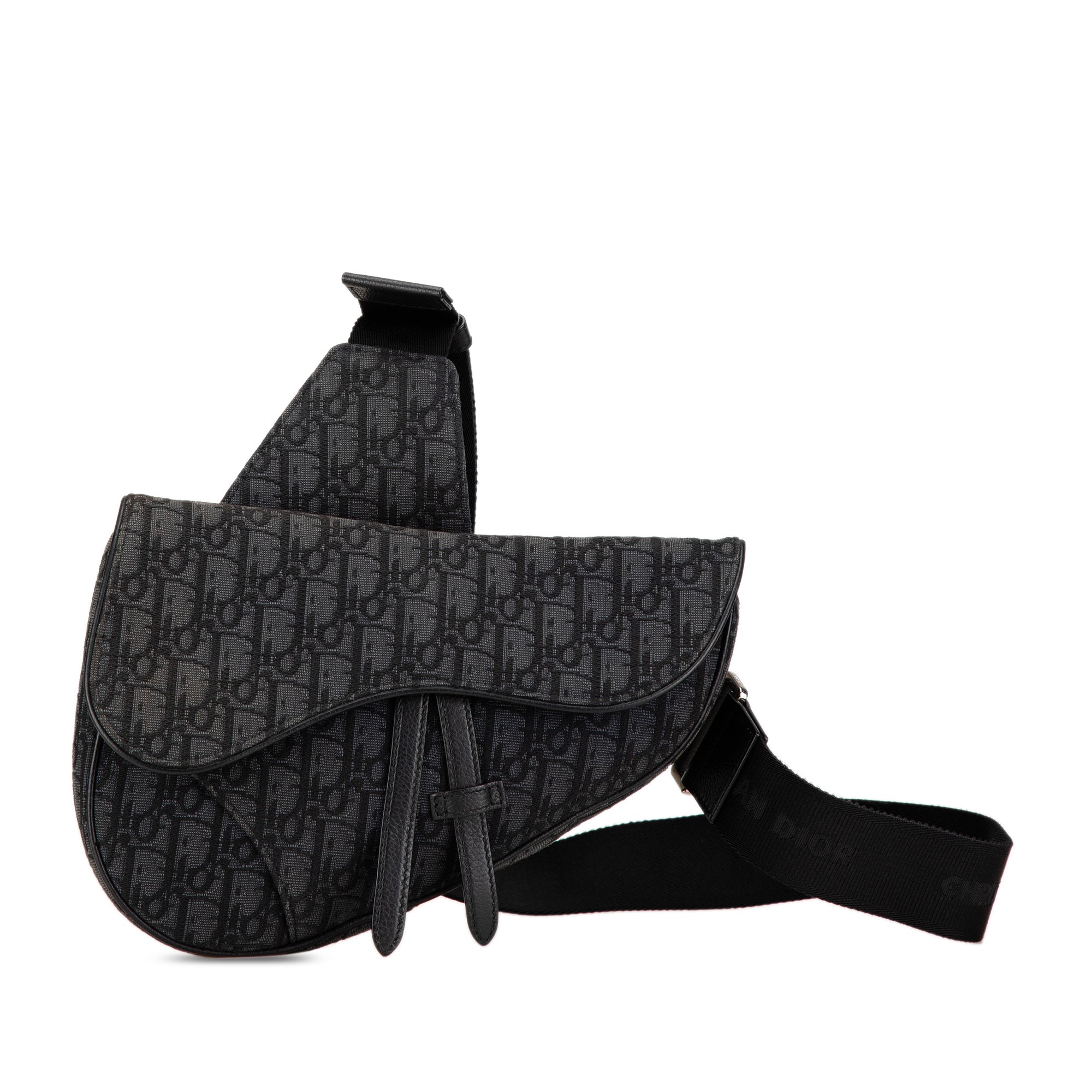 Dior | Pre-Owned Oblique Canvas Saddle Crossbody | Black
