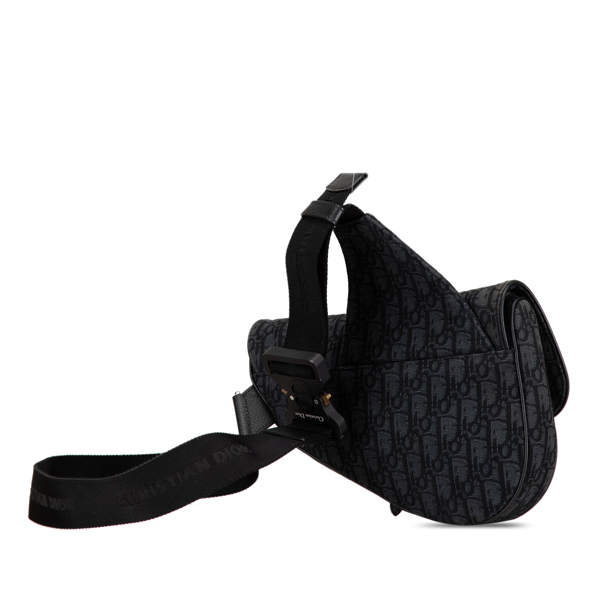 Dior | Pre-Owned Oblique Canvas Saddle Crossbody | Black