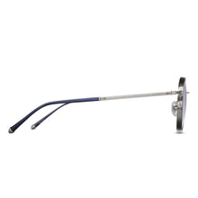 M3070 Panto Sunglass | Navy/Antique Silver | Silver Mirror Lens | 47MM