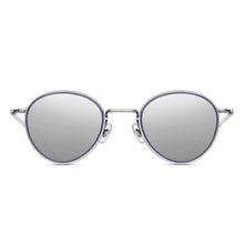 M3070 Panto Sunglass | Navy/Antique Silver | Silver Mirror Lens | 47MM