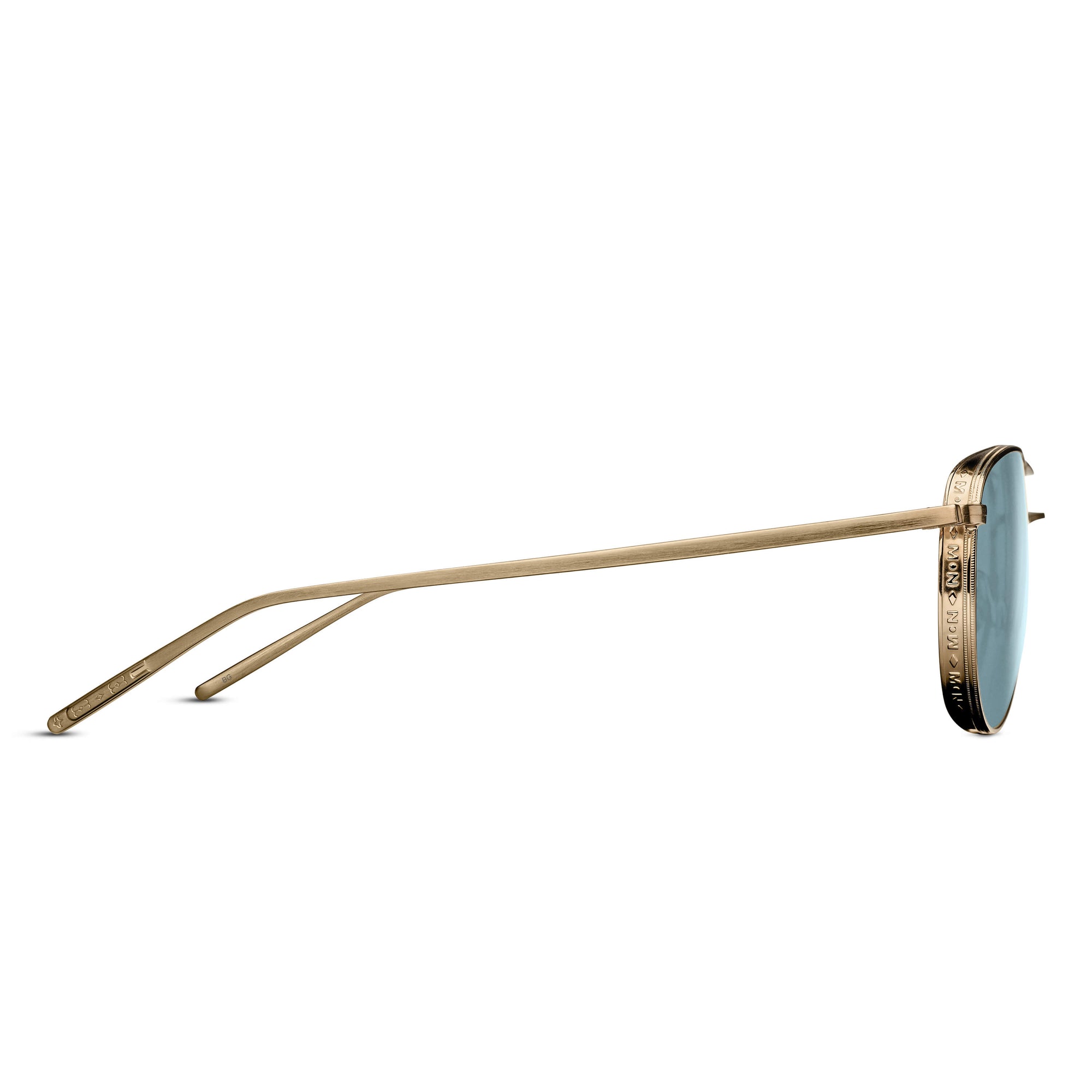 M3088 Aviator Sunglass | Brushed Gold | Blue Grey Lens | 55MM
