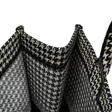 Dior | Pre-Owned Large Canvas Houndstooth Embroidered Book Tote - II | Black