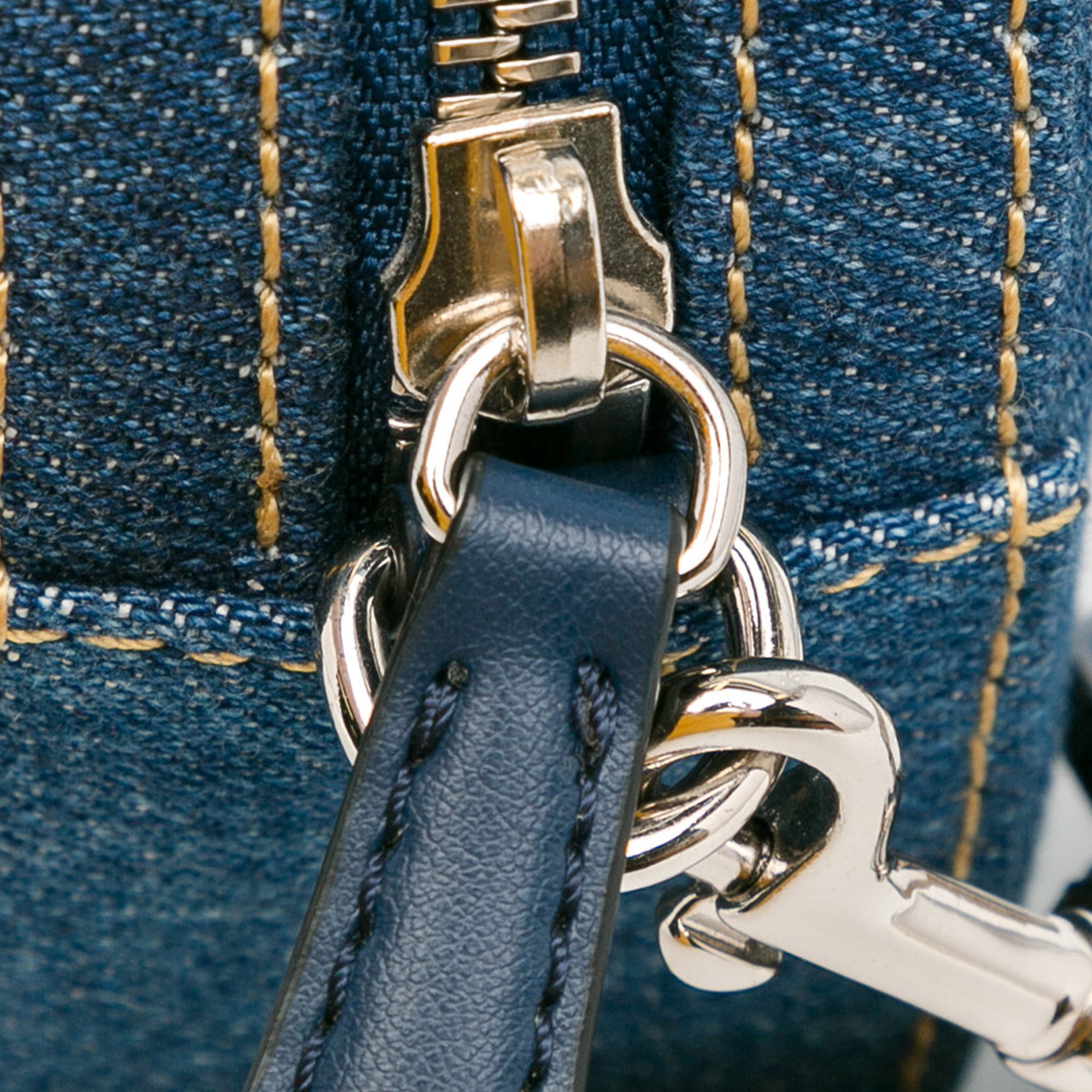 Stella McCartney | Pre-Owned Denim Logo Crossbody Bag | Blue