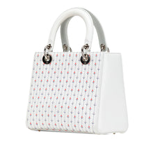 Dior | Pre-Owned Medium Calfskin Embroidered Flower Lady | White