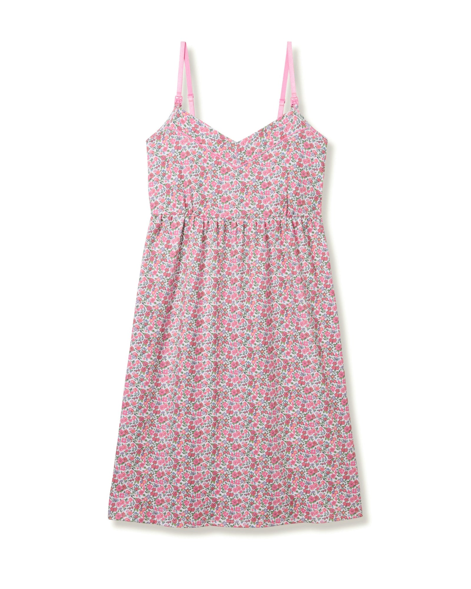 Women's Pima Maternity Nightgown in Fleurs de Rose in Fleurs de Rose#Color_Fleurs de Rose