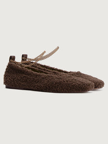 Maria Luca | Augusta Teddy Ballet Flat | Chocolate