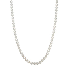 Round Strand Necklace | 14K Yellow Gold | White Akoya Pearl6mm - 7mm