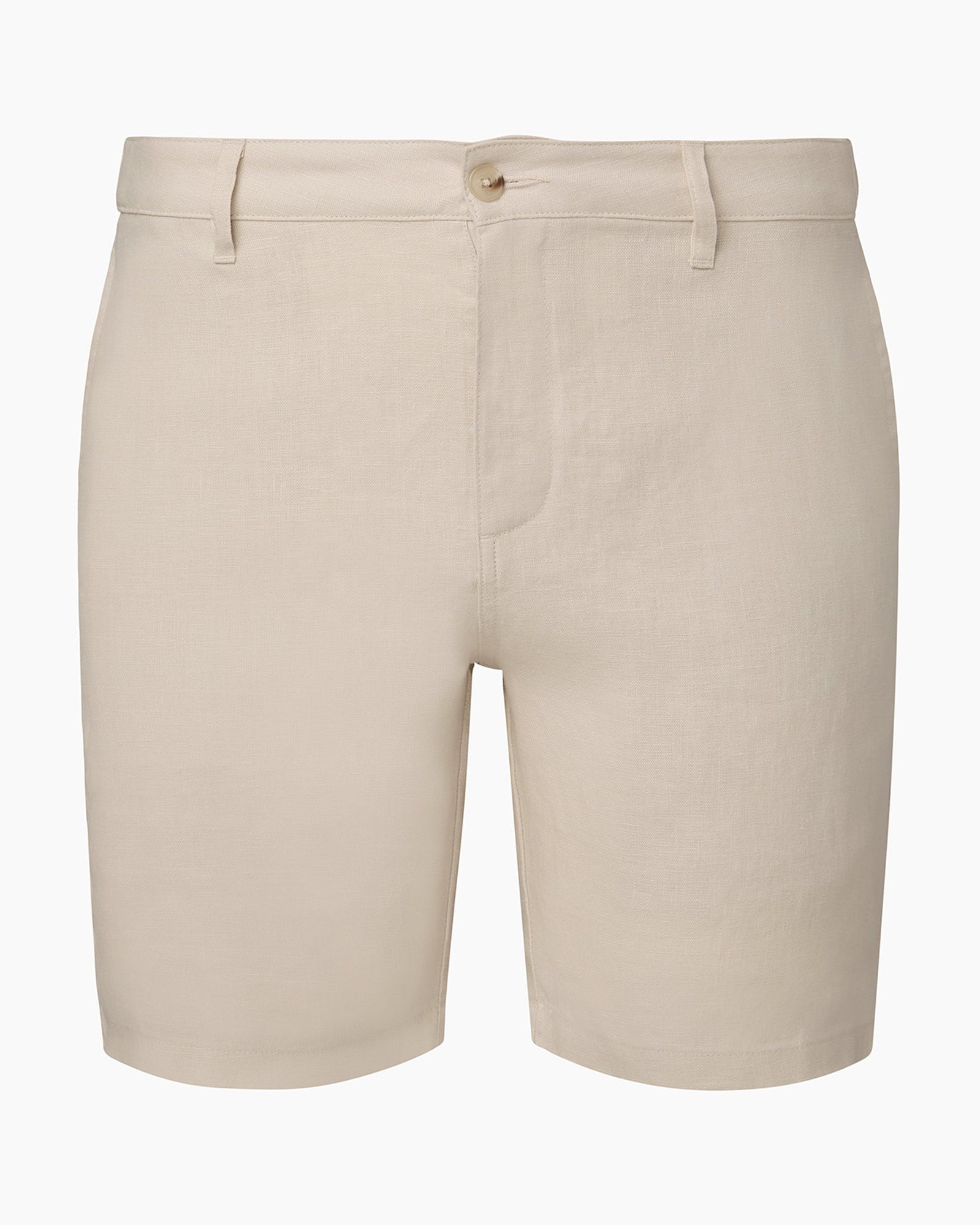 Mens | Linen Fixed-Waist Short | Stone