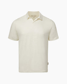 Mens | Shaun Linen Jersey Polo | White