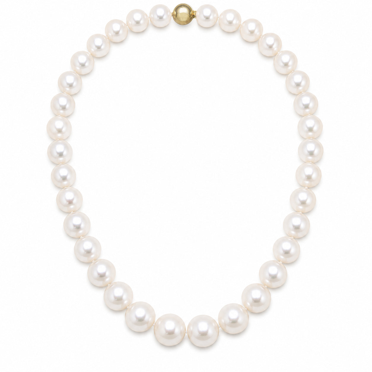 Round Strand Necklace | 14K Yellow Gold | Pink Freshwater Pearl11mm - 14mm