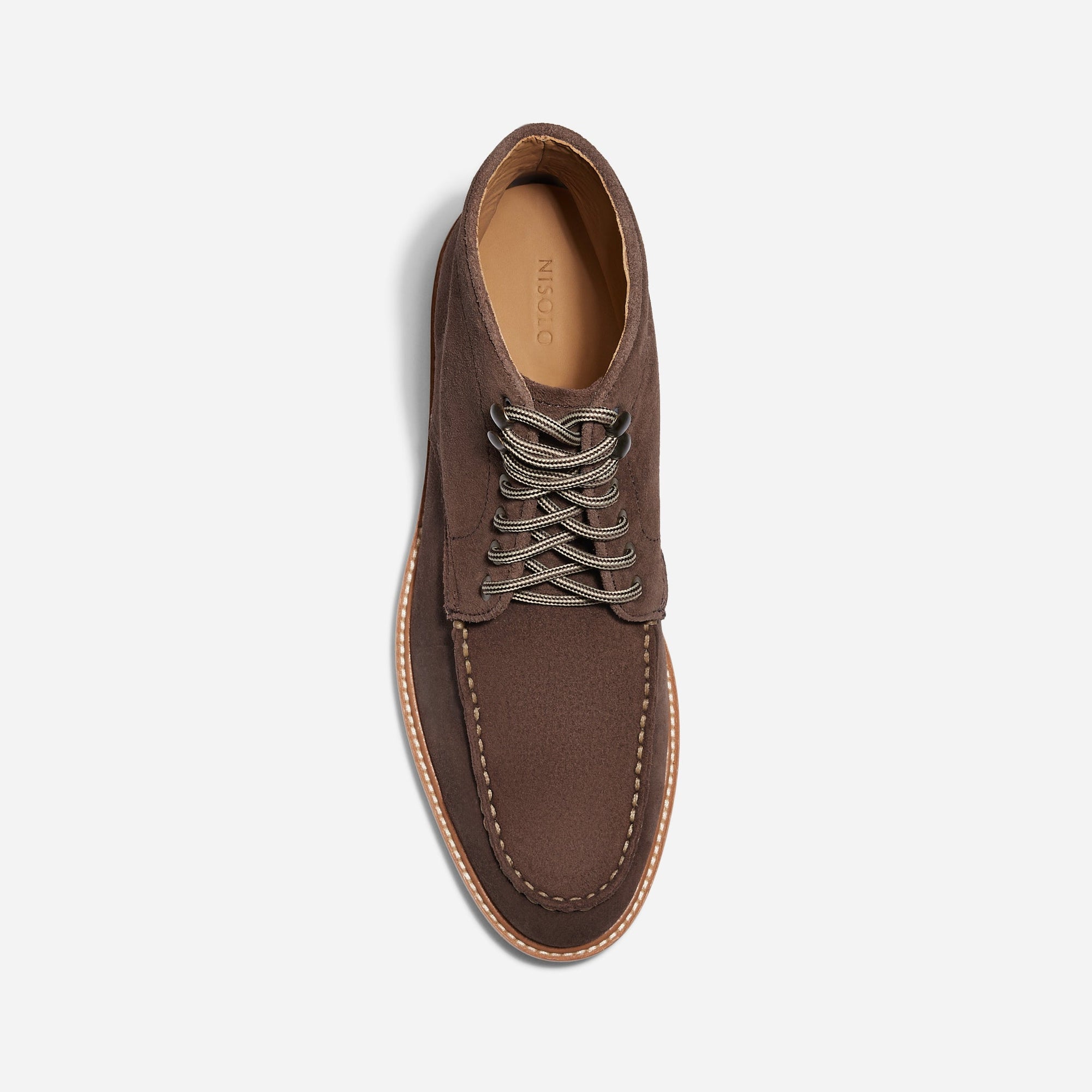 Mens | Mateo Moc Toe Boot | Umber Brown Suede