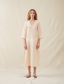 Womens | The Sheer Caftan | Sheer Cream Stripe