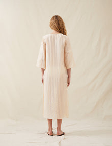 Womens | The Sheer Caftan | Sheer Cream Stripe