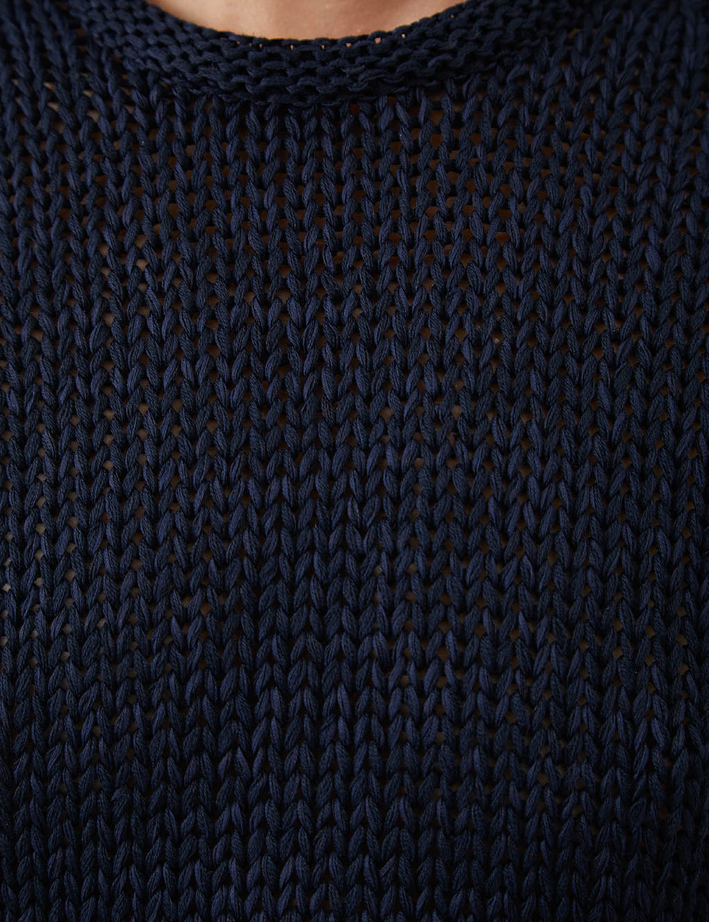 Womens | The Open-Weave Crewneck | Navy Melange