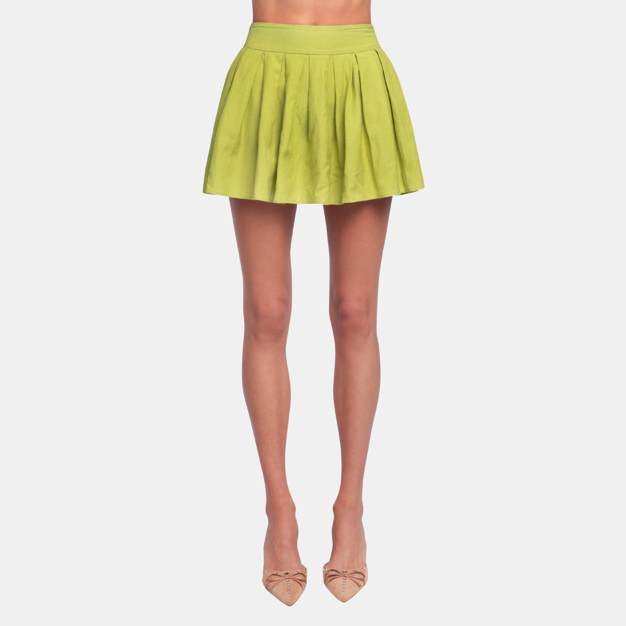 OW Collection Mira Pleats Skirt | Moss