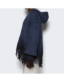 MISBHV | Men | Coated Bulky Knitted Hoodie | Blue