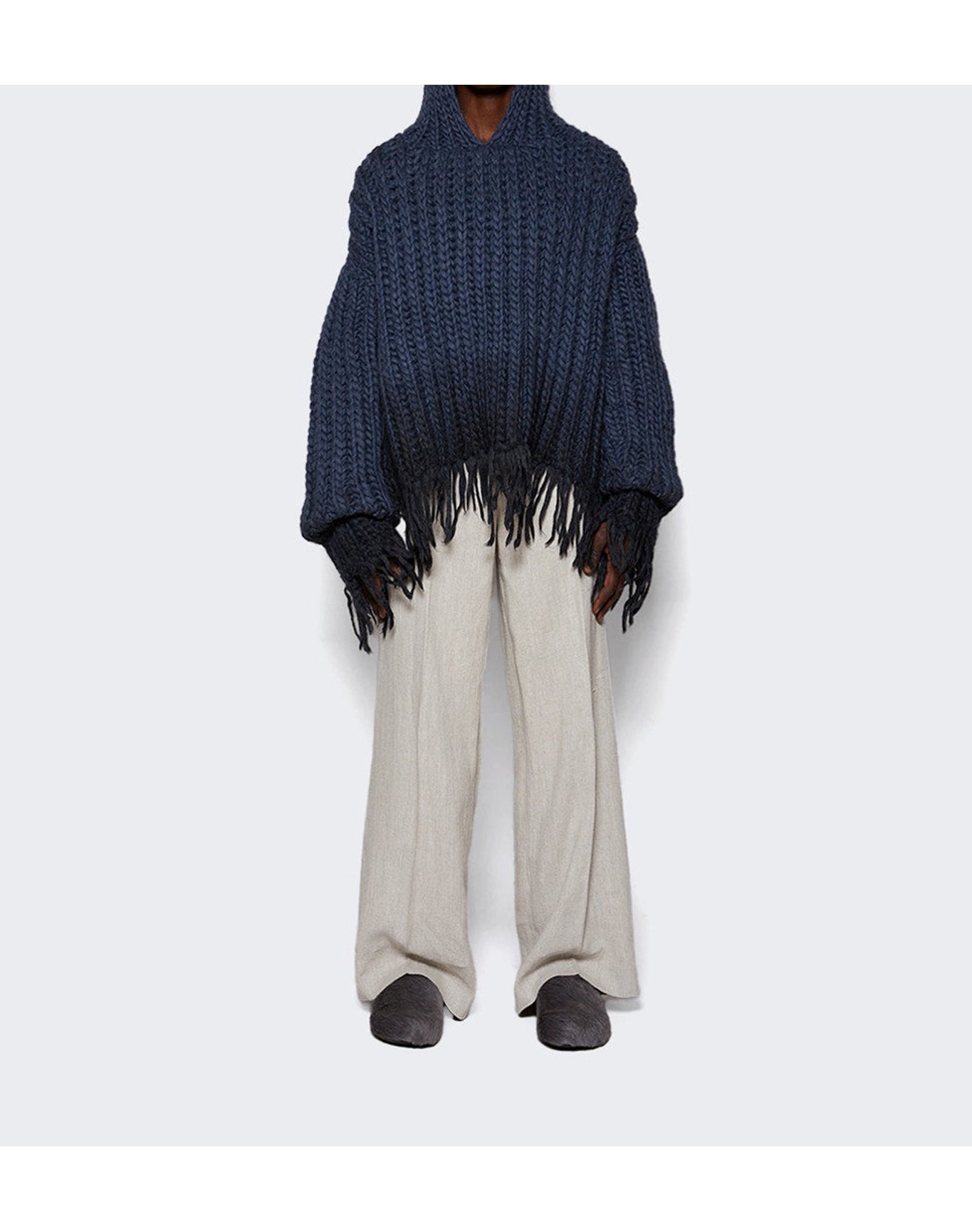 MISBHV | Men | Coated Bulky Knitted Hoodie | Blue