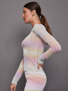 Missoni | Ribbed crew-neck jumper with contrasting collar | Orange/Multi