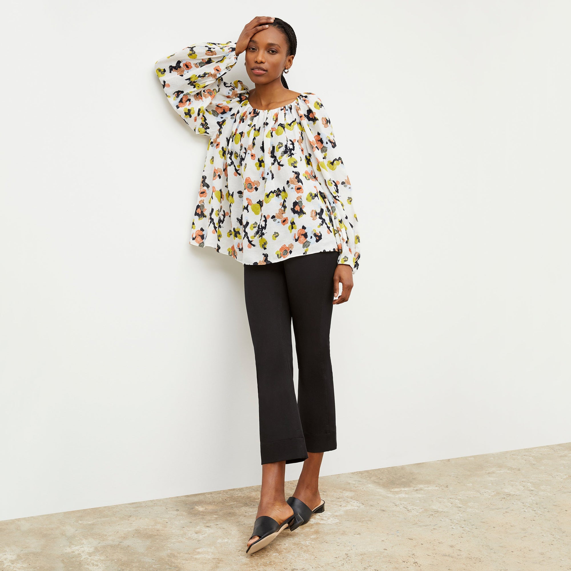 Front image of a woman wearing the Archie Jean in Black | Exclude