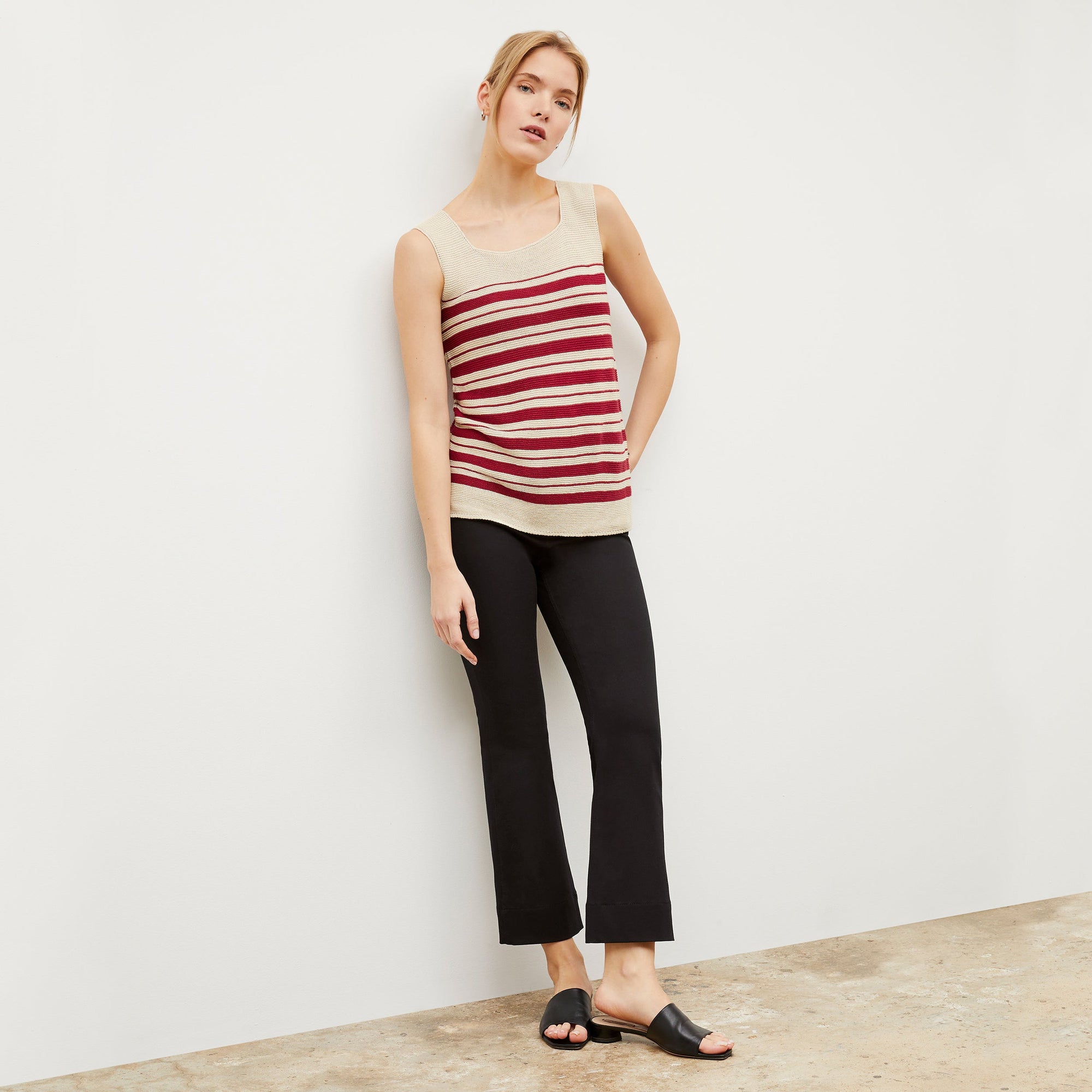 Front image of a woman wearing the Archie Jean in Black | Exclude