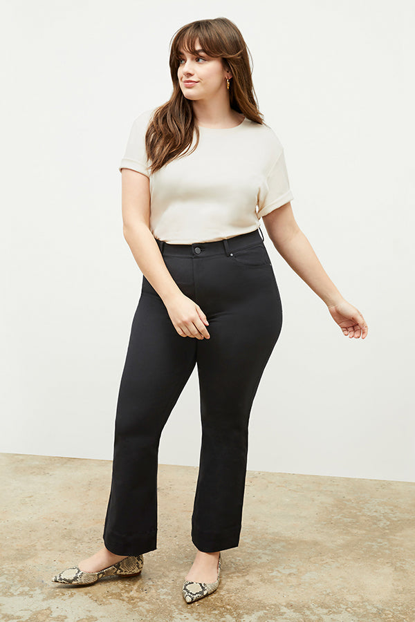 Front image of a woman wearing the Archie Jean in Black | Exclude