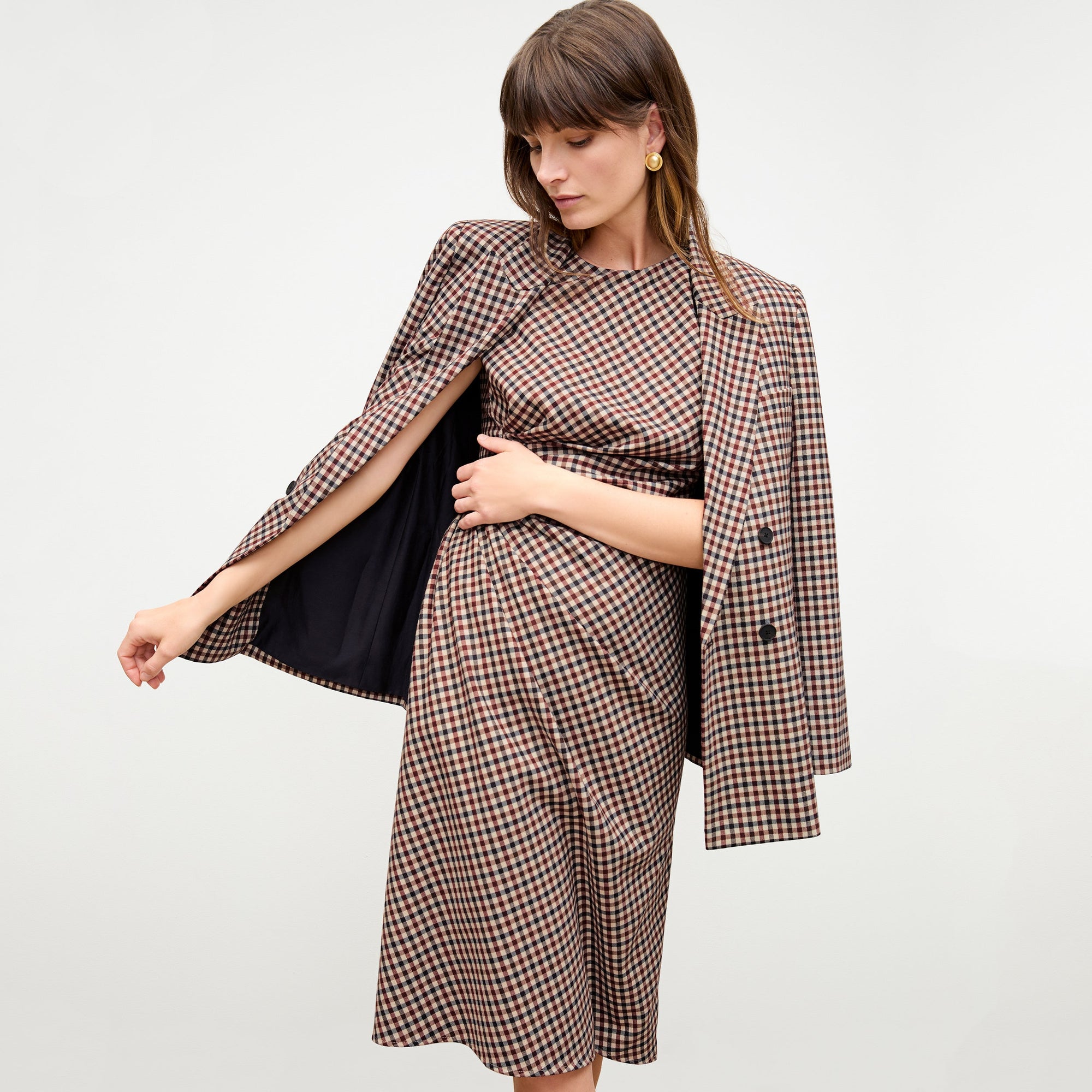 Women | Jeannine Dress - Sharkskin | Windowpane Multi