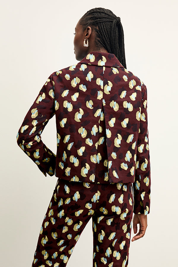 back image of a woman wearing the smith pant in bengal jacquard | Exclude