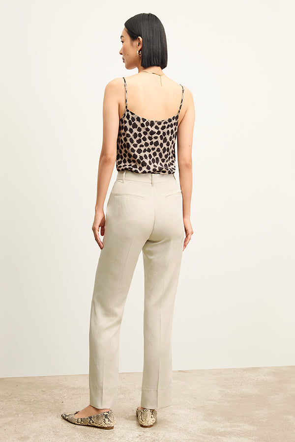 back image of a woman wearing the smith pant in champagne | Exclude