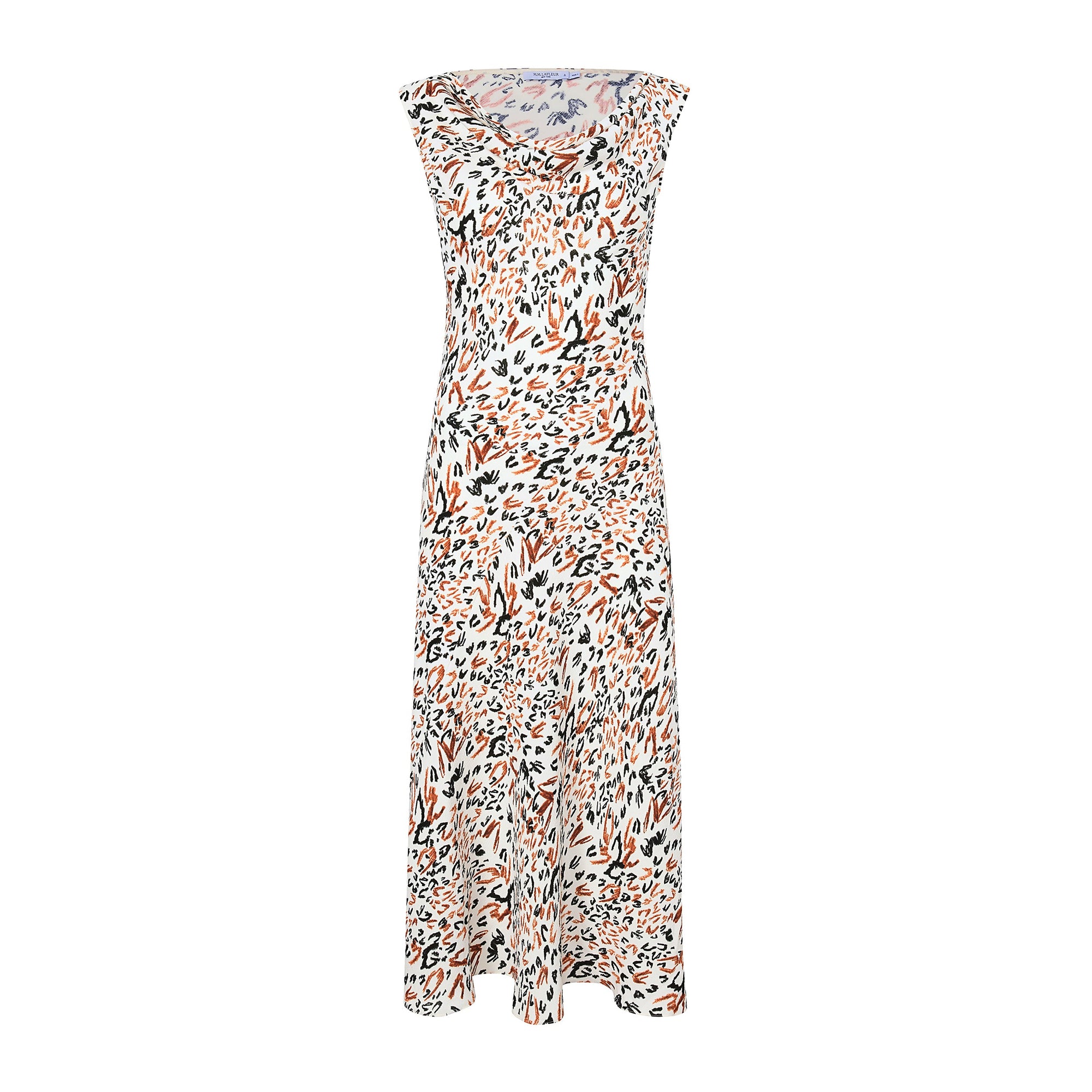 packshot image of the priya dress in leopard sketch