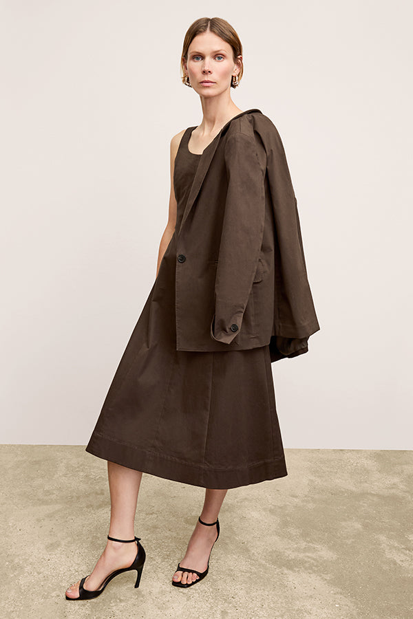 Front image of a woman wearing the Jess Dress in Date | Exclude