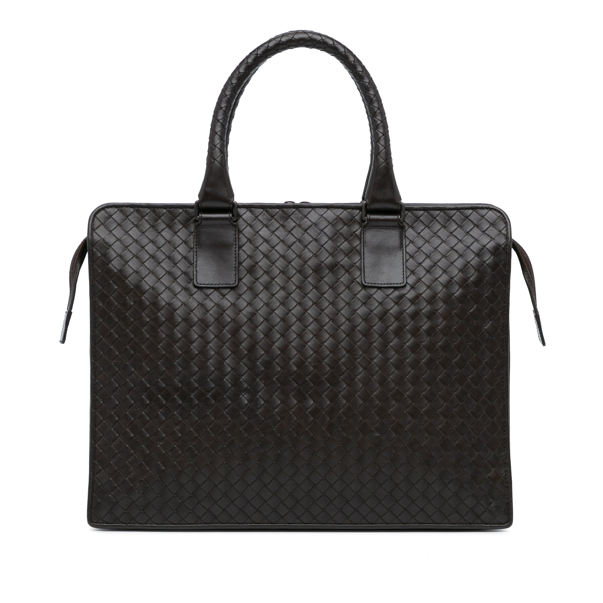 Bottega Veneta | Pre-Owned Intrecciato Business Bag | Brown