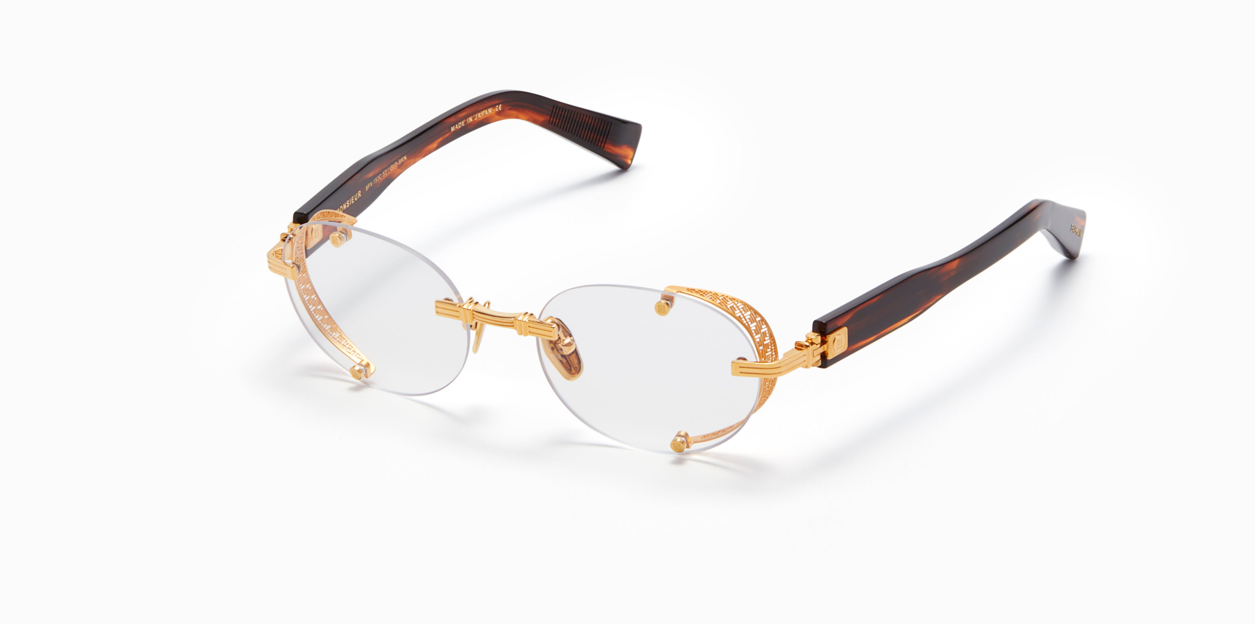 Unisex | Monsieur Optical | Yellow Gold - Medium Brown Swirl | Clear