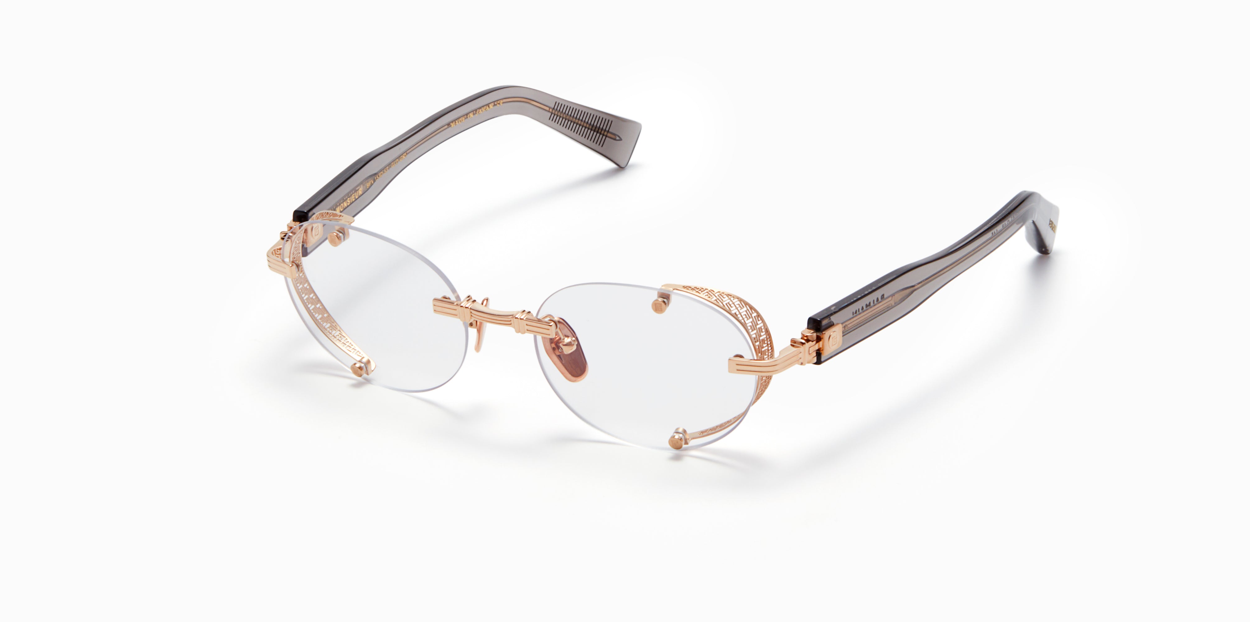 Unisex | Monsieur Optical | White Gold - Crystal Grey | Clear