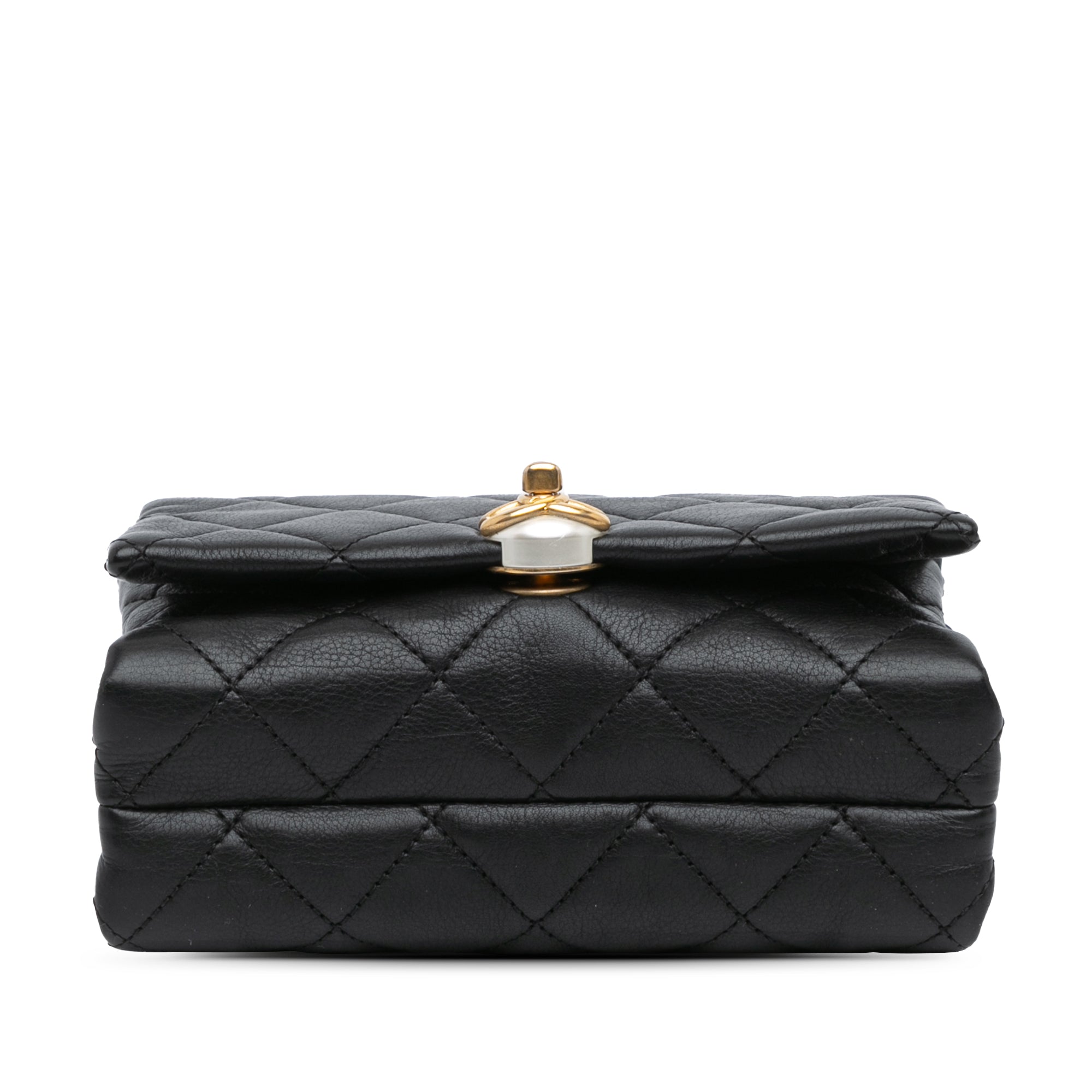 Chanel | Pre-Owned Mini Quilted Calfskin Pearl CC Accordion Flap | Black